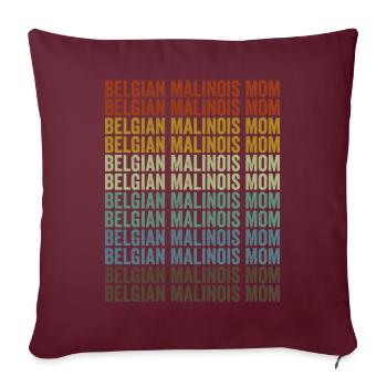 Maman malinois belge Chiens malinois belges - Housse de coussin décorative 45 x 45 cm - bordeaux - Devant