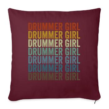 Batteur Fille Batteur Fille Batterie Musicien Drum Lo - Housse de coussin décorative 45 x 45 cm - bordeaux - Devant