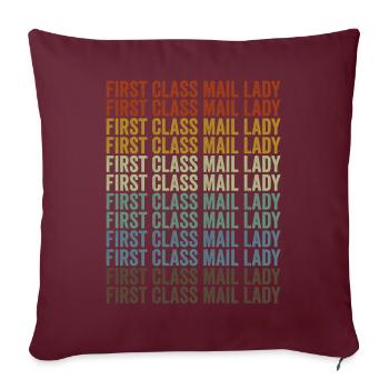 First Class Mail Lady Postangestellte Mail Lady - Sofakissenbezug 45 x 45 cm - Burgunderrot - Vorne
