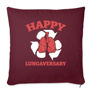 Spenderlunge Ersatzteile Lungen Operation Geschenk - Sofakissenbezug 45 x 45 cm - Burgunderrot - Vorne