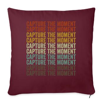 Capturer l’instant Moment photographe - Housse de coussin décorative 45 x 45 cm - bordeaux - Devant