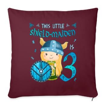 Schildmaid - Anniversaire 3 ans Nordic Vikings - Housse de coussin décorative 45 x 45 cm - bordeaux - Devant