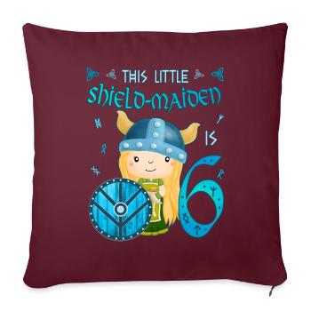 Schildmaid - Anniversaire 6 ans Nordic Vikings - Housse de coussin décorative 45 x 45 cm - bordeaux - Devant