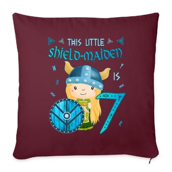 Schildmaid - Anniversaire 7 ans Nordic Vikings - Housse de coussin décorative 45 x 45 cm - bordeaux - Devant