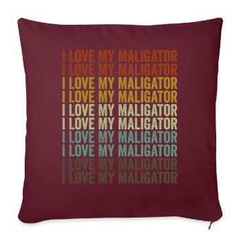 J’aime mon Maligator belge Malinois Hun - Housse de coussin décorative 45 x 45 cm - bordeaux - Devant