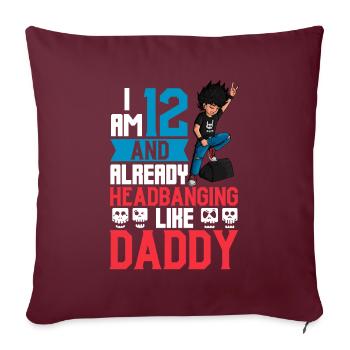 J’ai 12 ans - Young Rocker - Housse de coussin décorative 45 x 45 cm - bordeaux - Devant