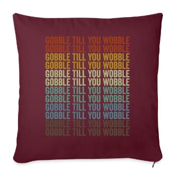 Mangez jusqu’à ce que vous saluiez le jour de Thanksgiving - Housse de coussin décorative 45 x 45 cm - bordeaux - Devant