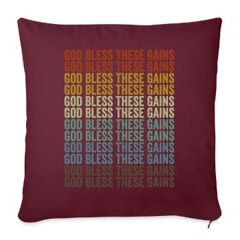 Que Dieu bénisse ces gains Fitness Workout Christian - Housse de coussin décorative 45 x 45 cm - bordeaux - Devant