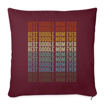 Meilleure maman Doodle Ever Golden Doodle Dogs - Housse de coussin décorative 45 x 45 cm - bordeaux - Devant