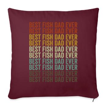 Meilleur père de poisson jamais poisson rouge - Housse de coussin décorative 45 x 45 cm - bordeaux - Devant