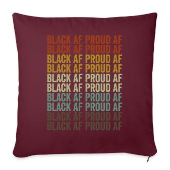 noir af fier af mélanine brun peau schwarze gesc - Housse de coussin décorative 45 x 45 cm - bordeaux - Devant