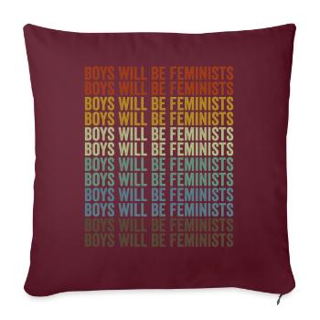 Les garçons deviennent féministes Féministes libérales - Housse de coussin décorative 45 x 45 cm - bordeaux - Devant