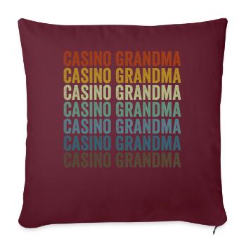 Casino Oma Spielautomat Casino Lover Oma - Sofakissenbezug 45 x 45 cm - Burgunderrot - Vorne