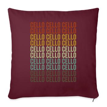 Violoncelle Violoncelle Violoncelliste Joueur - Housse de coussin décorative 45 x 45 cm - bordeaux - Devant