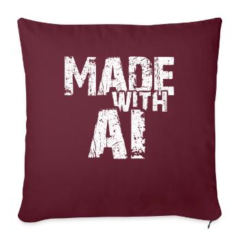 IA Intelligence artificielle drôle de nerd disant - Housse de coussin décorative 45 x 45 cm - bordeaux - Devant