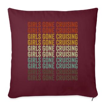 Croisière Girls Gone Croisière Croisière de vacances - Housse de coussin décorative 45 x 45 cm - bordeaux - Devant