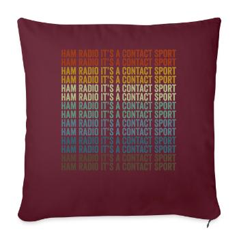 Radio amateur C’est un sport de contact Radio amateur - Housse de coussin décorative 45 x 45 cm - bordeaux - Devant