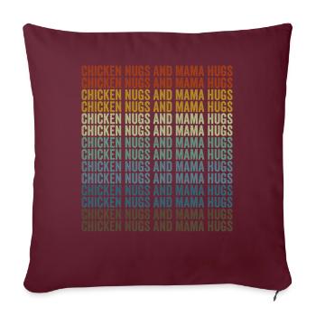 Pouges de poulet et maman embrasse les pépites de poulet maman - Housse de coussin décorative 45 x 45 cm - bordeaux - Devant