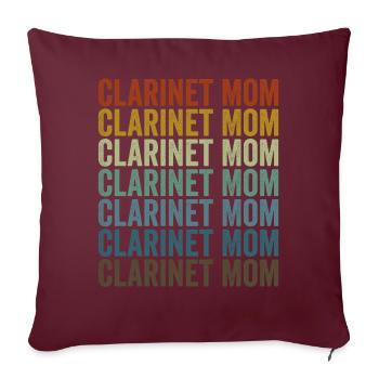 Klarinetten-Mama Klarinettenspieler-Mama - Sofakissenbezug 45 x 45 cm - Burgunderrot - Vorne
