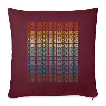 mamans cool courir marathons coureur ami de course - Housse de coussin décorative 45 x 45 cm - bordeaux - Devant