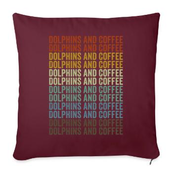 Delphine und Kaffee Delphin-Kaffee - Sofakissenbezug 45 x 45 cm - Burgunderrot - Vorne