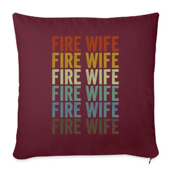 Pompier Pompier Pompier - Housse de coussin décorative 45 x 45 cm - bordeaux - Devant
