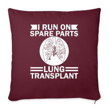 Lungenoperation Spenderlunge Lungen OP Geschenk - Sofakissenbezug 45 x 45 cm - Burgunderrot - Vorne