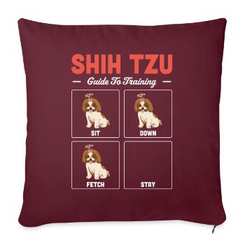 Shih Tzu - Housse de coussin décorative 45 x 45 cm - bordeaux - Devant