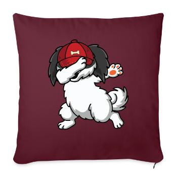 Shih Tzu - Housse de coussin décorative 45 x 45 cm - bordeaux - Devant