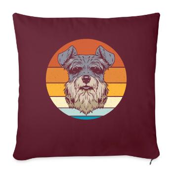 Miniature Schnauzer - Housse de coussin décorative 45 x 45 cm - bordeaux - Devant