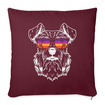 Miniature Schnauzer - Housse de coussin décorative 45 x 45 cm - bordeaux - Devant