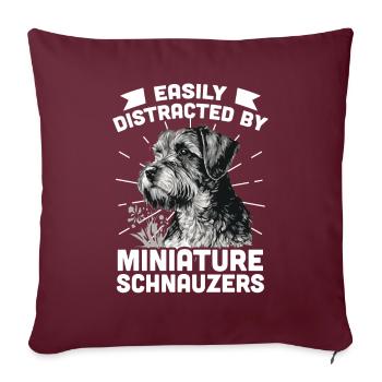 Miniature Schnauzer - Housse de coussin décorative 45 x 45 cm - bordeaux - Devant