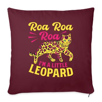 Bengal Katze Leopard Katzenrasse Stubentiger - Sofakissenbezug 45 x 45 cm - Burgunderrot - Vorne