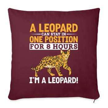 Bengal Cat Race Léopard Velours Patte Cadeau - Housse de coussin décorative 45 x 45 cm - bordeaux - Devant
