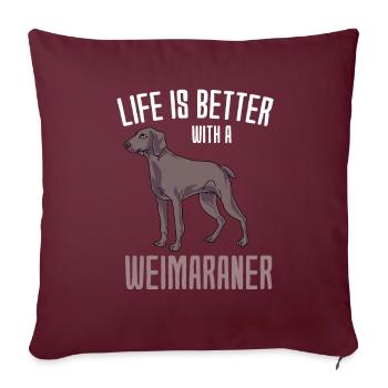 Weimaraner - Sofakissenbezug 45 x 45 cm - Burgunderrot - Vorne