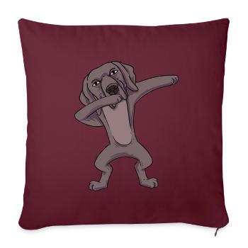 Weimaraner - Sofakissenbezug 45 x 45 cm - Burgunderrot - Vorne