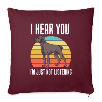 Weimaraner - Sofakissenbezug 45 x 45 cm - Burgunderrot - Vorne
