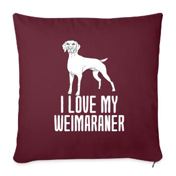 Weimaraner - Sofakissenbezug 45 x 45 cm - Burgunderrot - Vorne