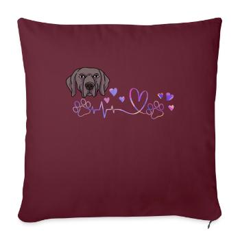 Weimaraner - Sofakissenbezug 45 x 45 cm - Burgunderrot - Vorne