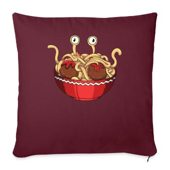 Fliegendes Spaghettimonster FSM Pastafari Pastafar - Sofakissenbezug 45 x 45 cm - Burgunderrot - Vorne