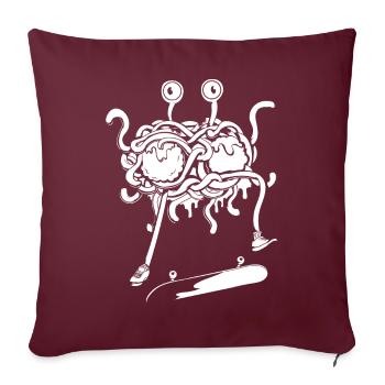 Skateboard Flying Spaghetti Monster - Housse de coussin décorative 45 x 45 cm - bordeaux - Devant