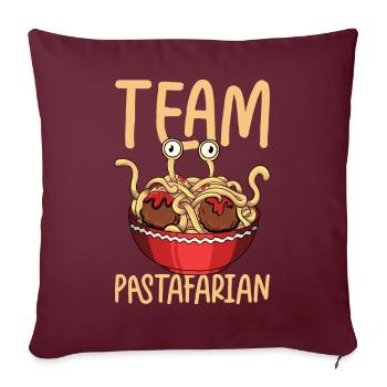 Fliegendes Spaghettimonster FSM Pastafari - Sofakissenbezug 45 x 45 cm - Burgunderrot - Vorne