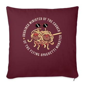 Dabbing Flying Spaghetti Monsters Pastafarian - Housse de coussin décorative 45 x 45 cm - bordeaux - Devant