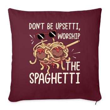 Dabbing Flying Spaghetti Monsters Pastafarian - Housse de coussin décorative 45 x 45 cm - bordeaux - Devant