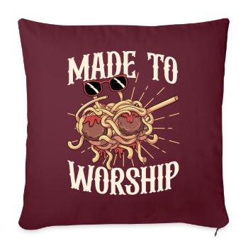 Dabbing Flying Spaghetti Monsters Pastafarian - Housse de coussin décorative 45 x 45 cm - bordeaux - Devant