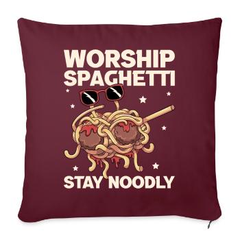 Dabbing Flying Spaghetti Monsters Pastafarian - Housse de coussin décorative 45 x 45 cm - bordeaux - Devant