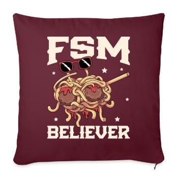 Dabbing Flying Spaghetti Monsters Pastafarian - Housse de coussin décorative 45 x 45 cm - bordeaux - Devant