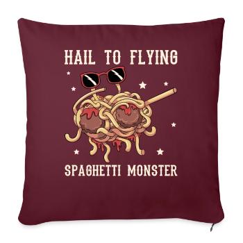 Dabbing Hail To Flying Spaghetti Monster - Housse de coussin décorative 45 x 45 cm - bordeaux - Devant