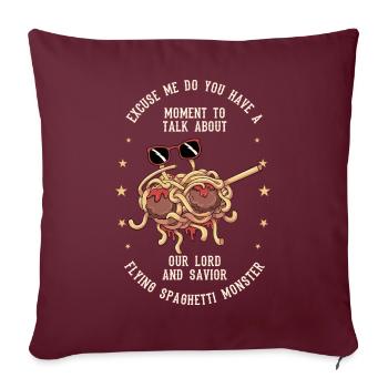 Dabbing Flying Spaghetti Monsters Pastafarian - Housse de coussin décorative 45 x 45 cm - bordeaux - Devant