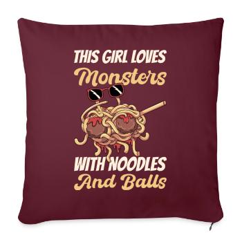 Dabbing Flying Spaghetti Monsters Pastafarian - Housse de coussin décorative 45 x 45 cm - bordeaux - Devant